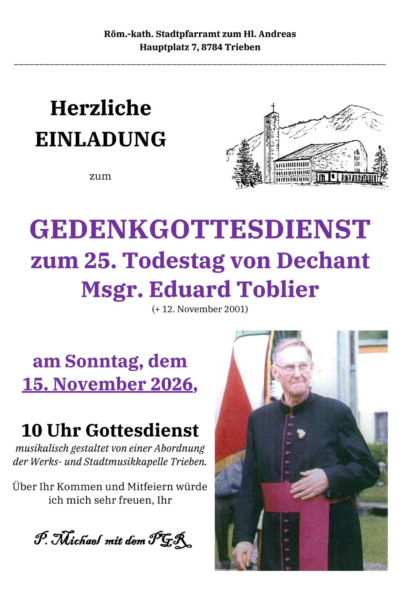 Gedenkgottesdienst zum 25. Todestag von Dechant Msgr. Eduard Toblier
